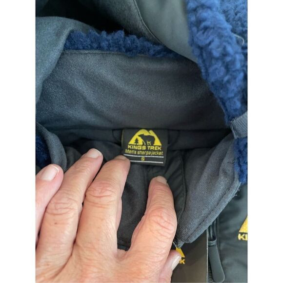 Kings Trek Men's Heated Sherpa Windproof Fleece Jacket Size: S- Blue NO BATTERY - Picture 6 of 8